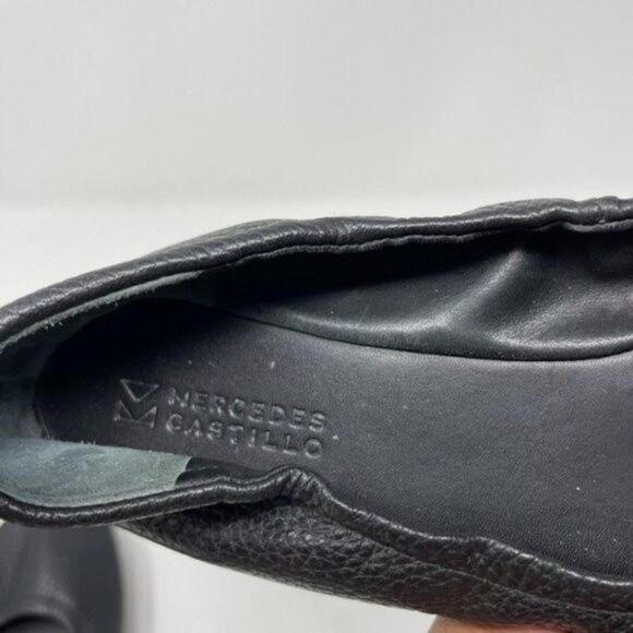 Mercedes Castillo womans black leather ballerina flats BoxE - Picture 7 of 8